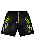 Hellstar Flame Shorts Green