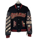 Off-White Cartoon Devil Graphic Varsity Jacket Unisex
