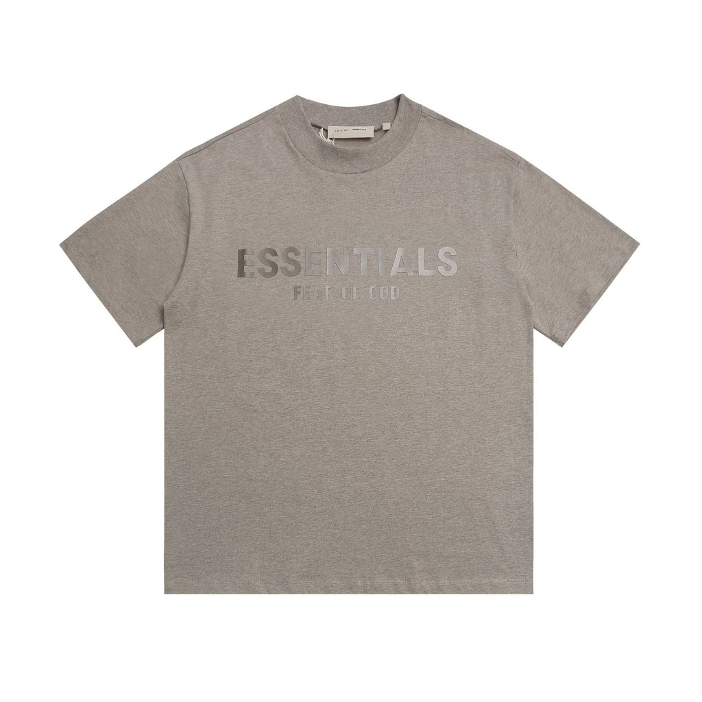 Fear of God Essentials Silver Foil Letter Crew Neck Unisex T Shirt