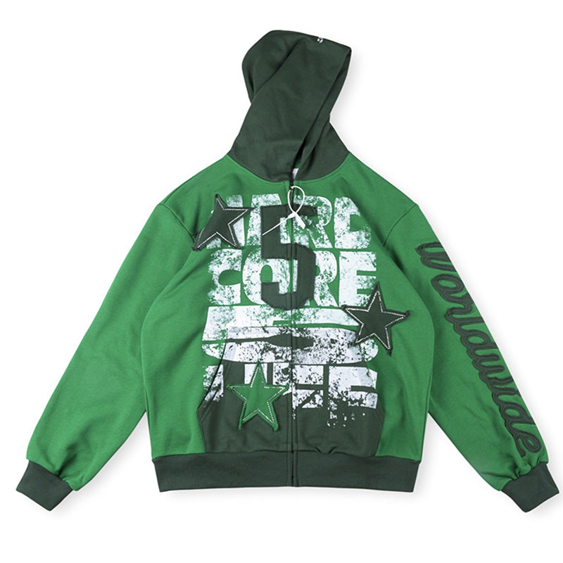 Sp5der Triple 5 Stitch Zip Up Hoodie