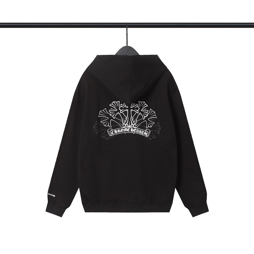 Chrome Heart Hoodie Overlap Phantom Cross Zip Hooded Jacket