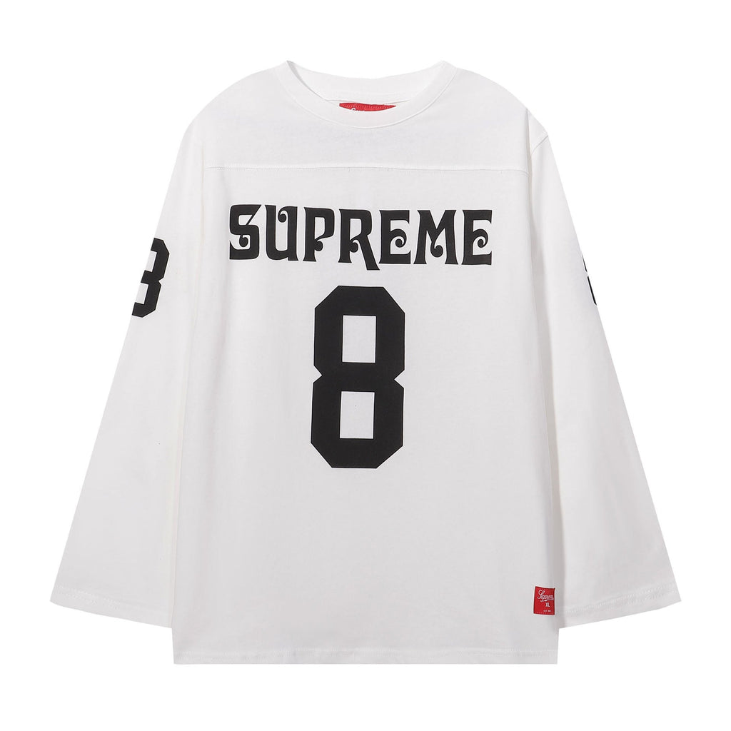 Supreme Multi‑Style Number Print Oversized Long Sleeve Tee Streetwear