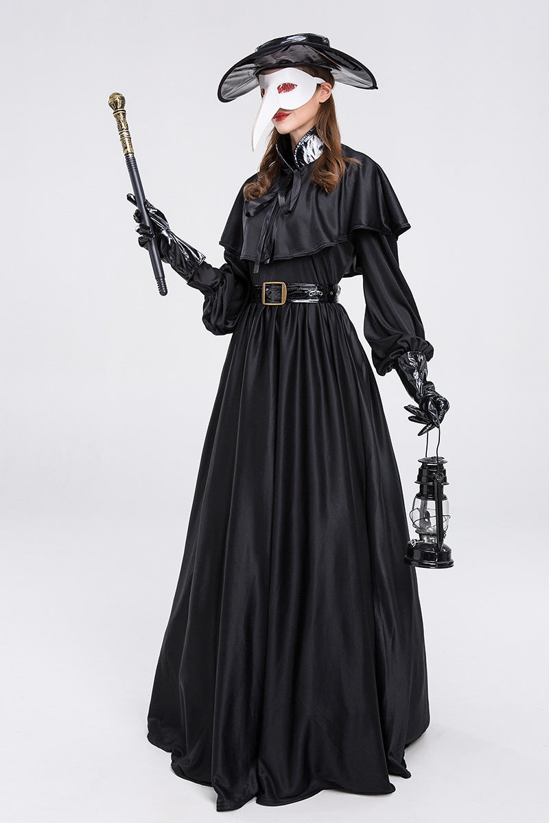 Halloween Men & Women Plague Doctor Cosplay Medieval Couple Party Sets