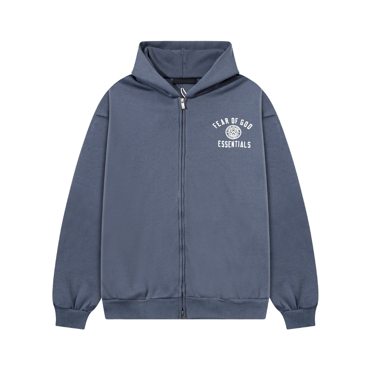 Fear Of God Essentials Emblem Letter Zip Up Hoodie Unisex
