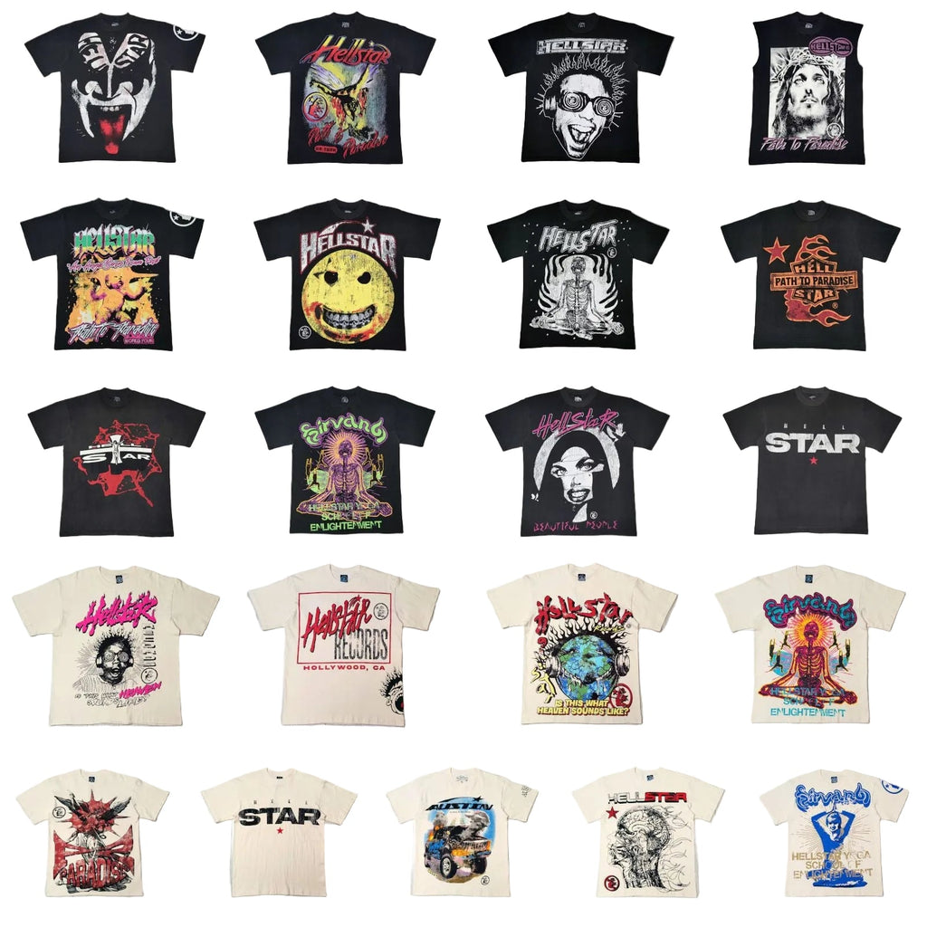 Hellstar Multi‑Vintage Graphic Oversized Tee Streetwear Unisex