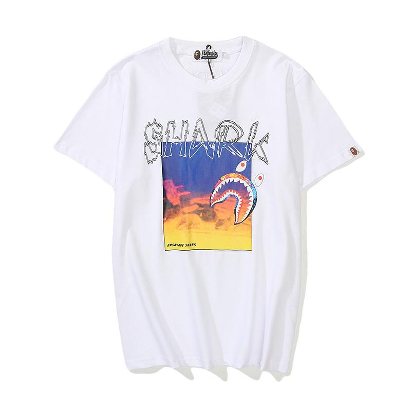 Bathing Ape T-Shirt Tiger Head Shark Head Casual Loose Short Sleeves T-shirt