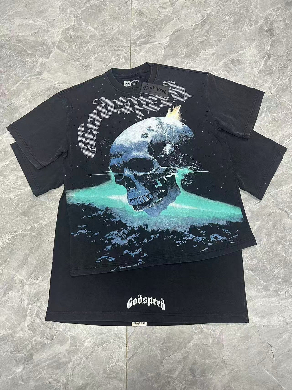 Godspeed Blue Skull Graphic T-Shirt