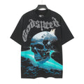 Godspeed Blue Skull Graphic T-Shirt