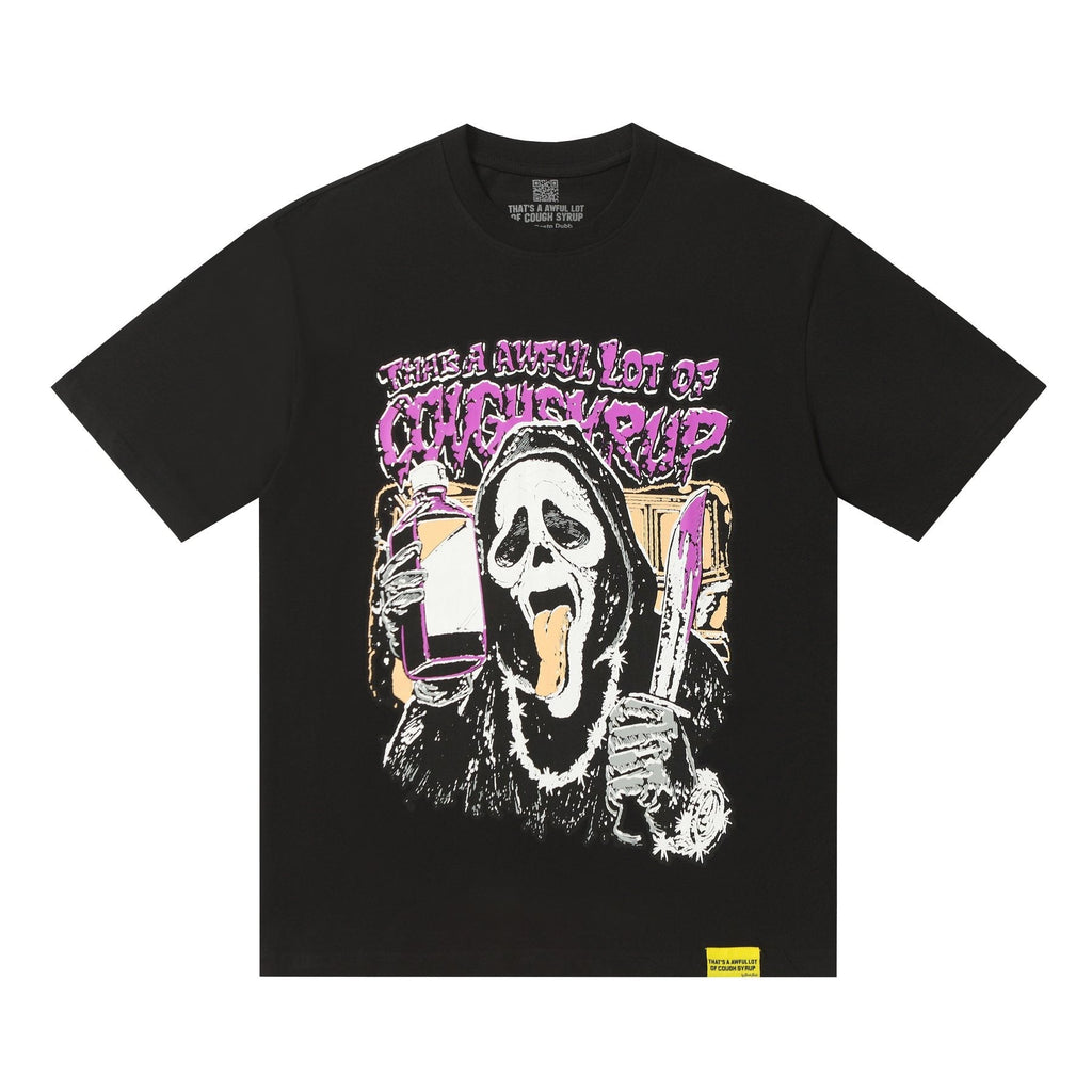 THAT'S A AWFUL LOT OF COUGH SYRUP Black Front & Back Graphic T-Shirt