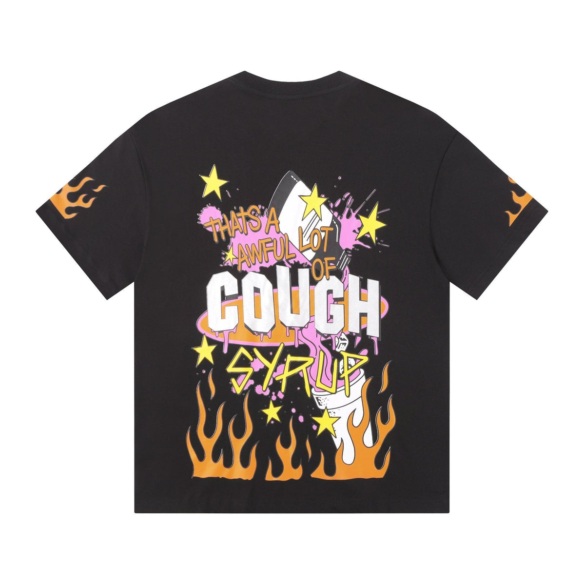THAT'S A AWFUL LOT OF COUGH SYRUP Flame Graphic Short-Sleeve T-Shirt