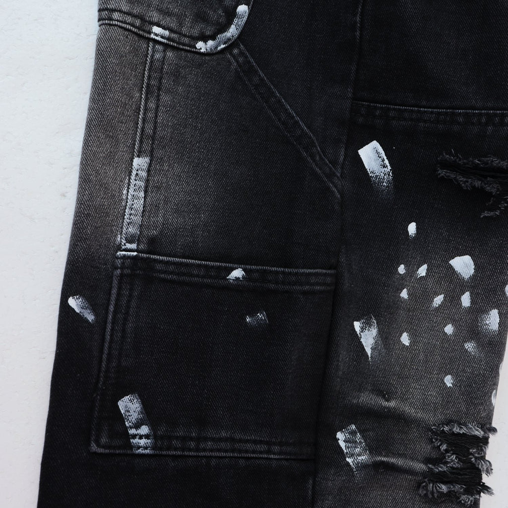 Valley Dreams Distressed Paint-Splatter Jeans