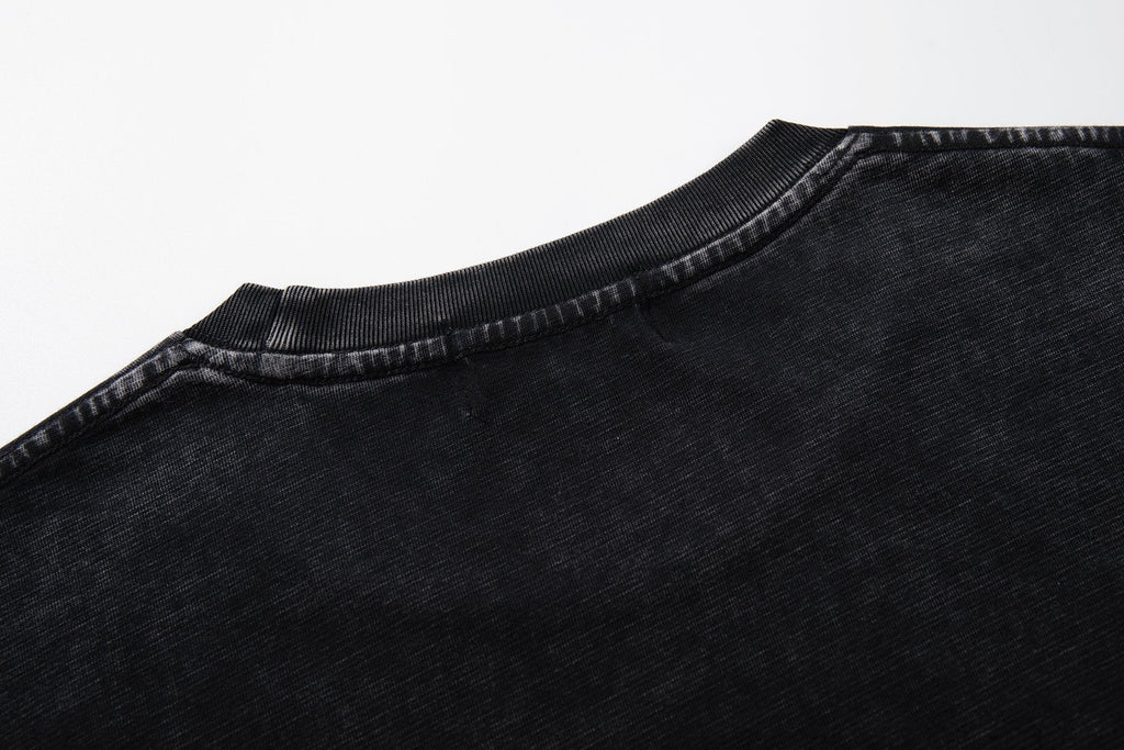 MAJESTIK Washed Black Graphic Short-Sleeve T-Shirt
