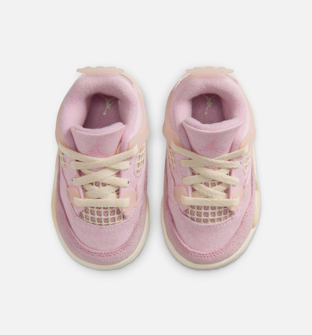 Air Jordan 4 Retro Pink Pearl Baby & Toddler Sneakers - Pink / Off-White / Smoke Grey / Beige