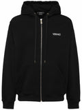 Versace Logo Zip Hoodie - Grey