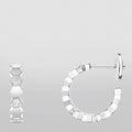 CHAUMET HONEE SILVER DIAMOND HOOP EARRINGS