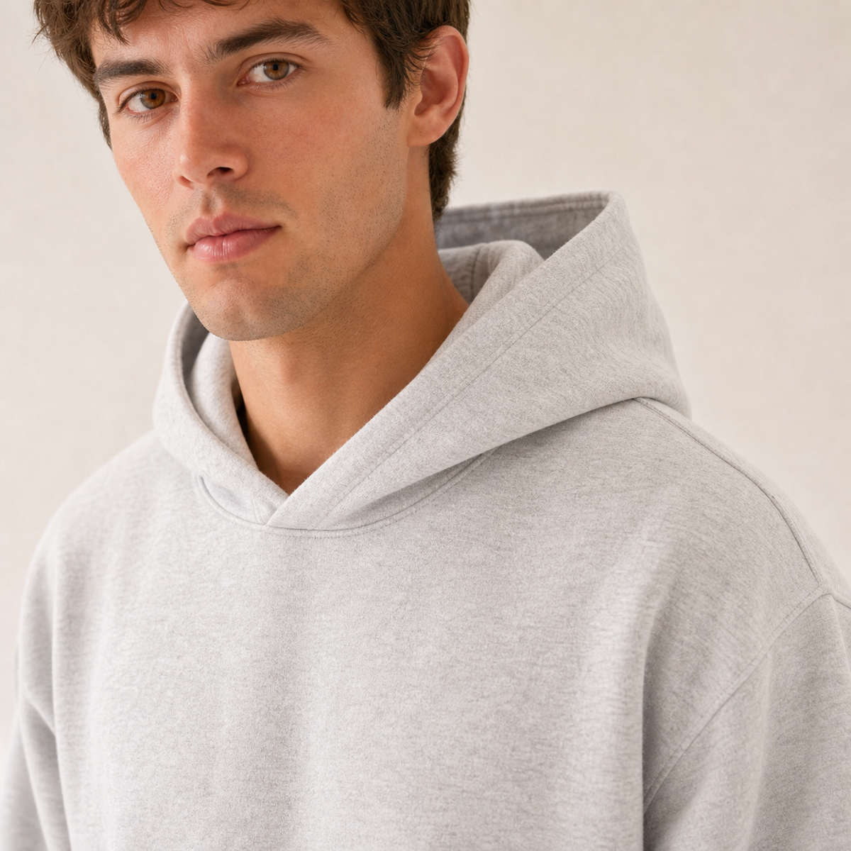 Forward, Always Ultra Heavyweight Hooded Sweatshirt: Light Grey Marl