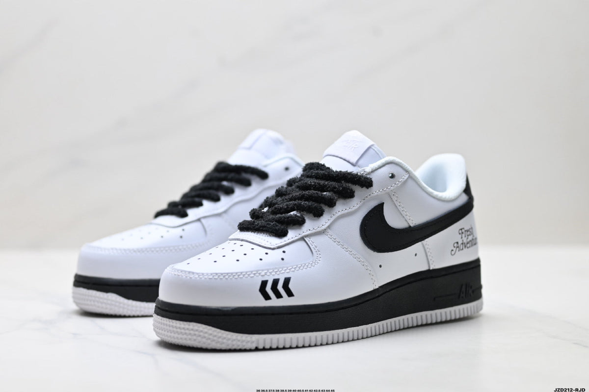Nike Air Force 1 Low White Black Graphic Unisex Sneakers Style 17