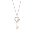 TIFFANY VICTORIA  DIAMOND PINK GOLD VINE CIRCLE KEY NECKLACE