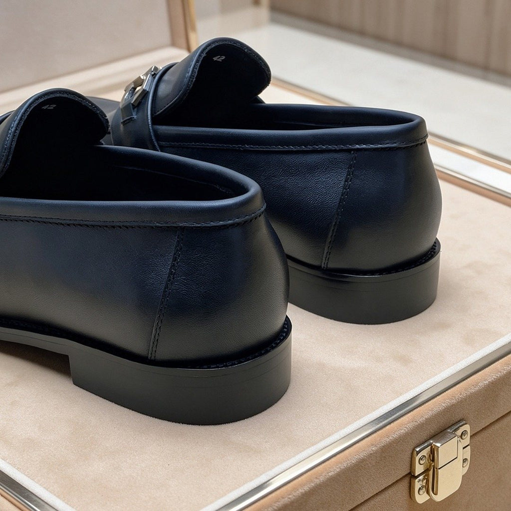 Ferragamo Black Bit Loafers