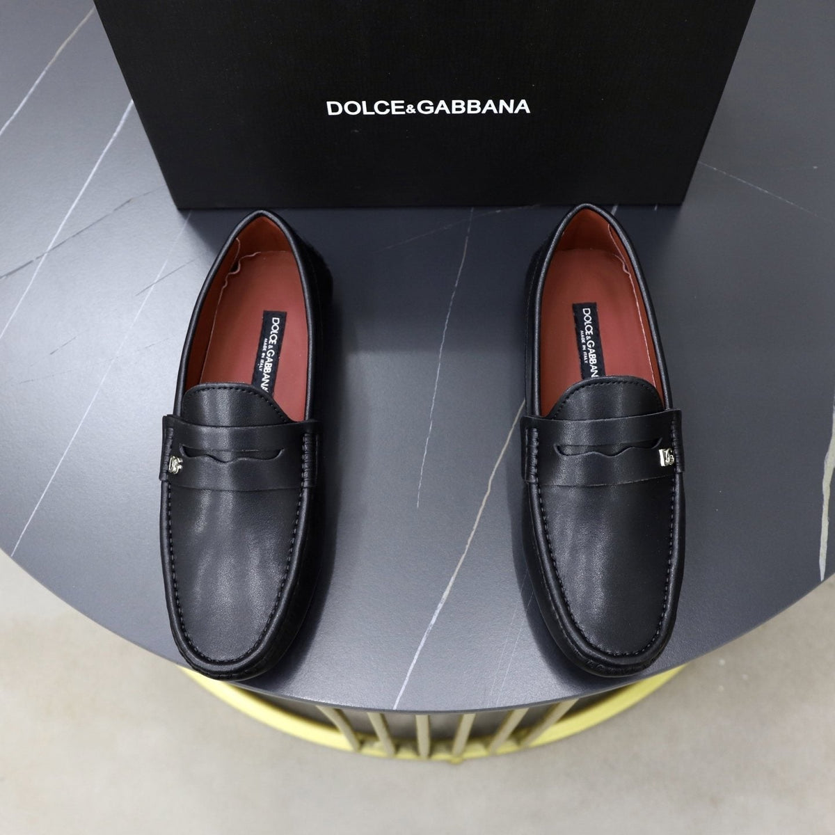 Dolce & Gabbana Men's Black Logo-Detail Loafers