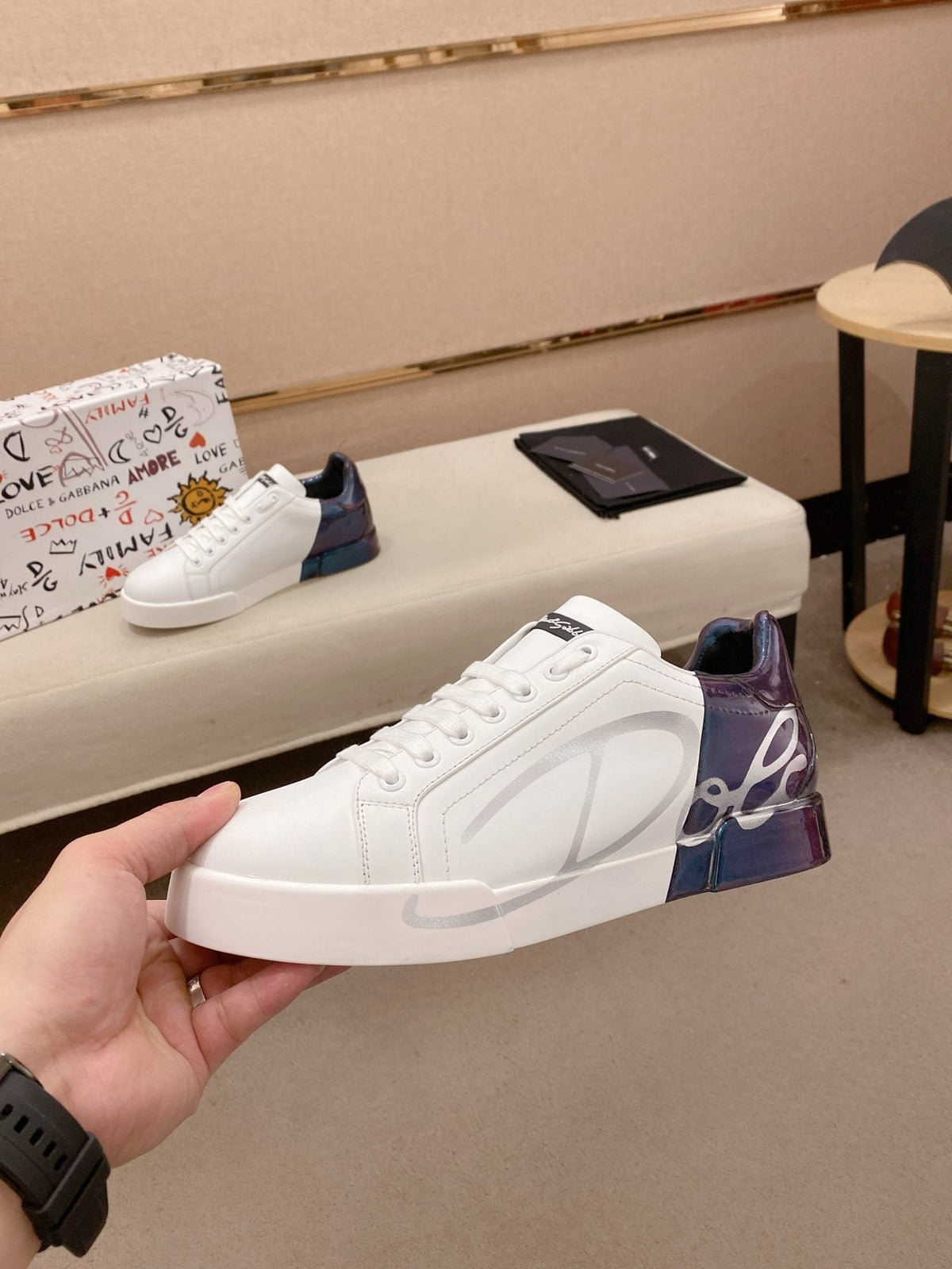Dolce & Gabbana Men's Graphic Heel Sneakers