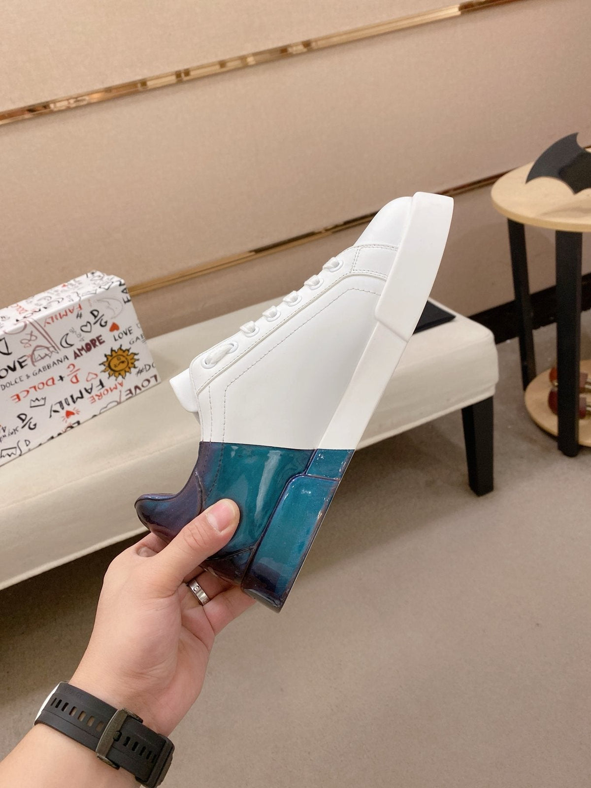 Dolce & Gabbana Men's Graphic Heel Sneakers