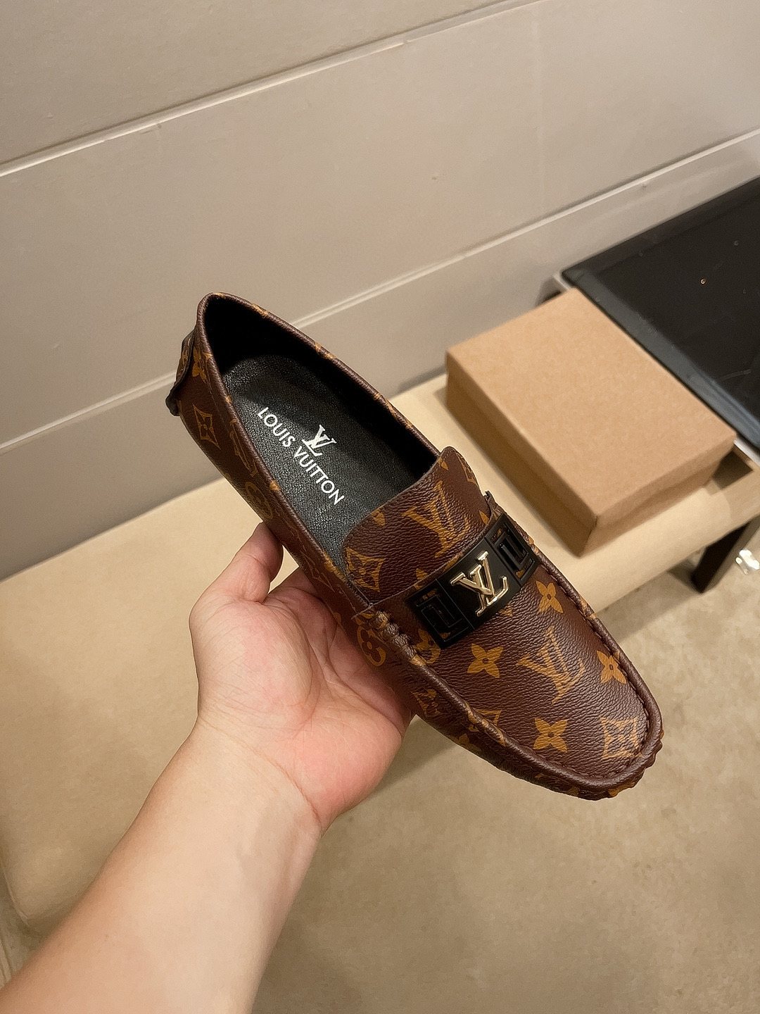Louis Vuitton Brown Monogram Hardware Loafers