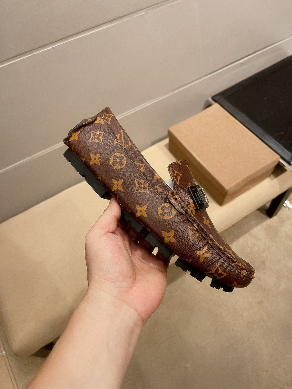 Louis Vuitton Brown Monogram Hardware Loafers