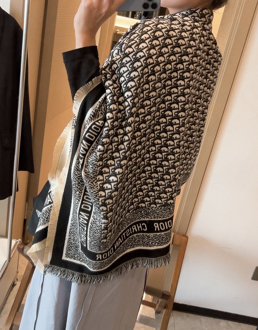 Dior Fringed Monogram Scarf