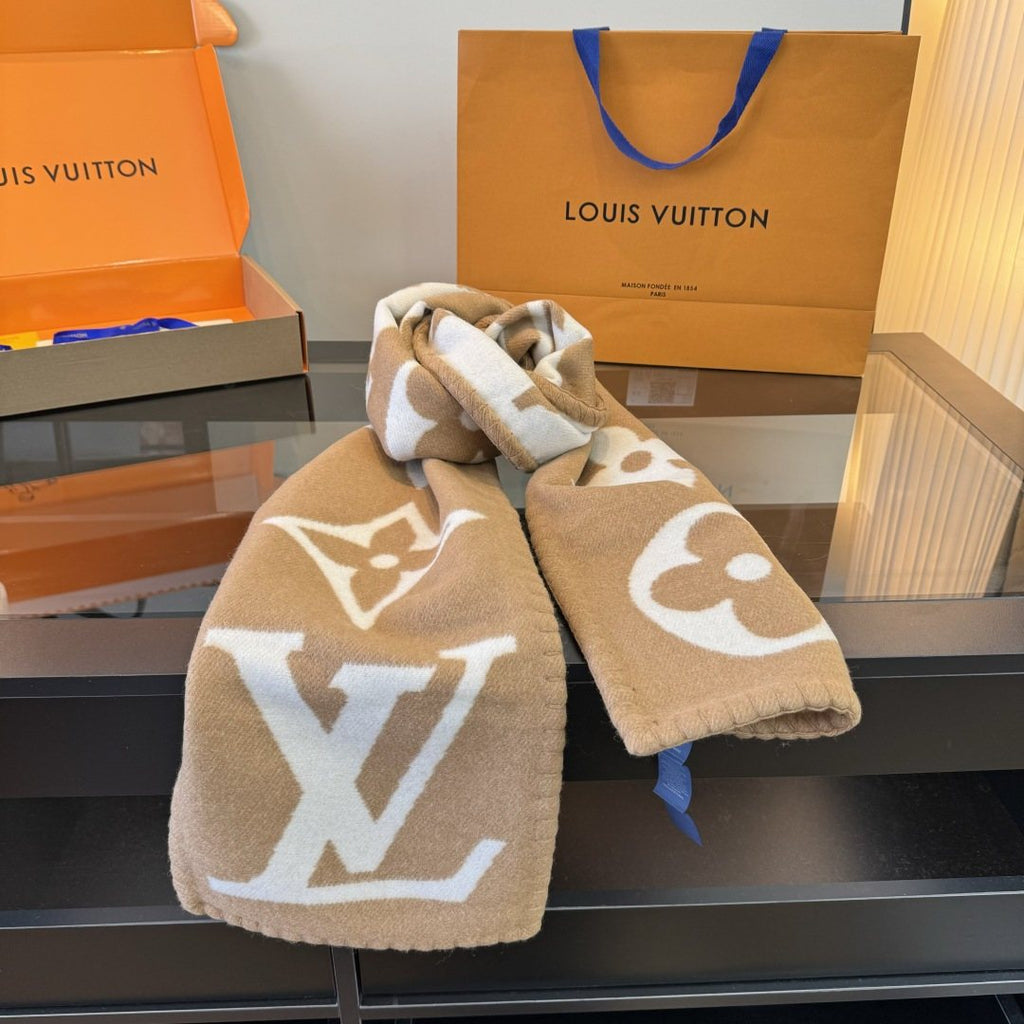 Louis Vuitton Tan & Cream Monogram Scarf