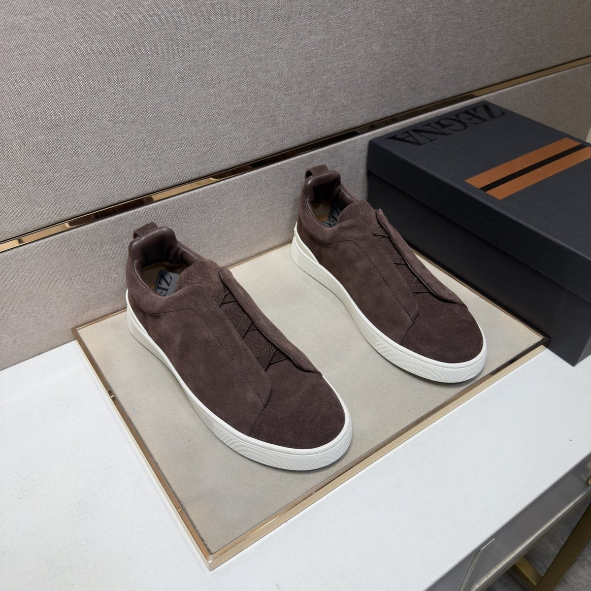 Zegna Men's Textured Slip-On Sneakers