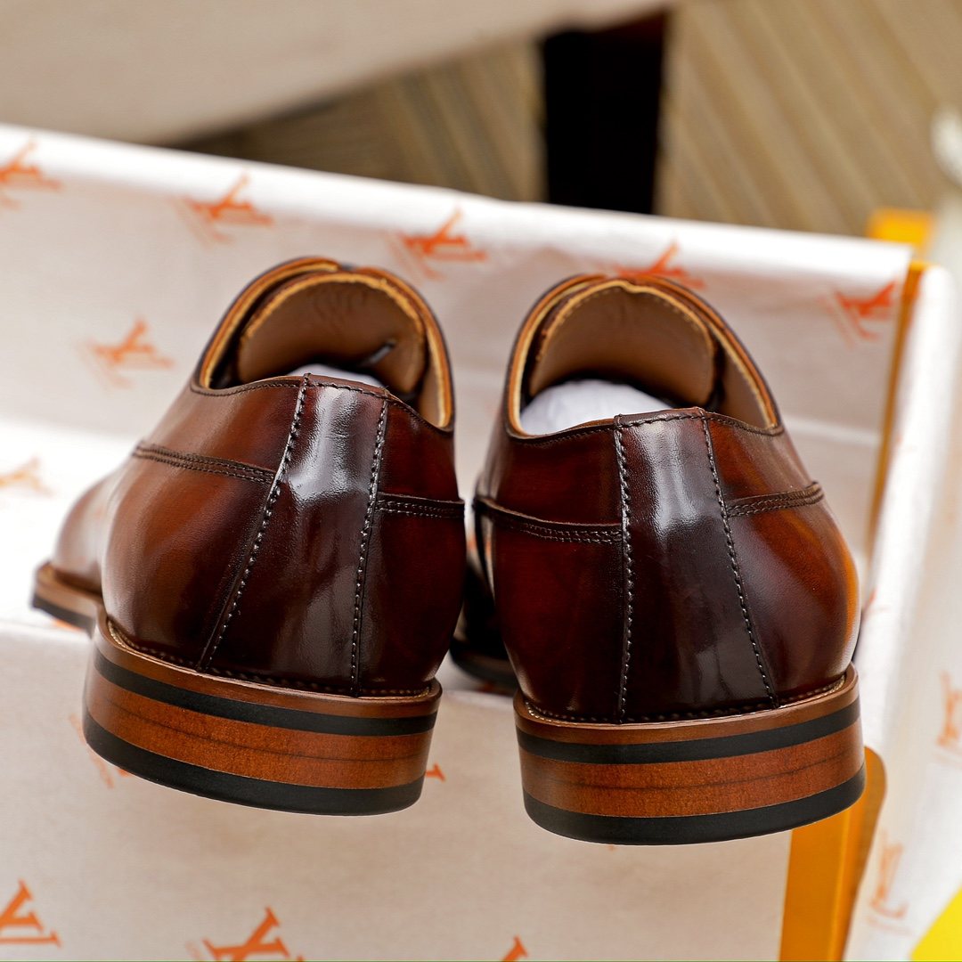 Louis Vuitton Men's Perforated Toe Lace-Up Dress Shoes