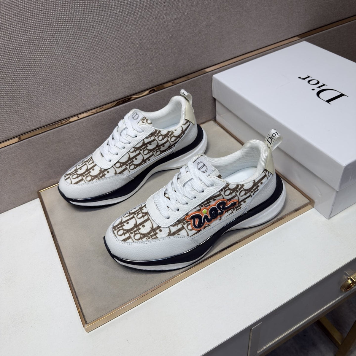 Dior Patterned Low-Top Men's Sneakers