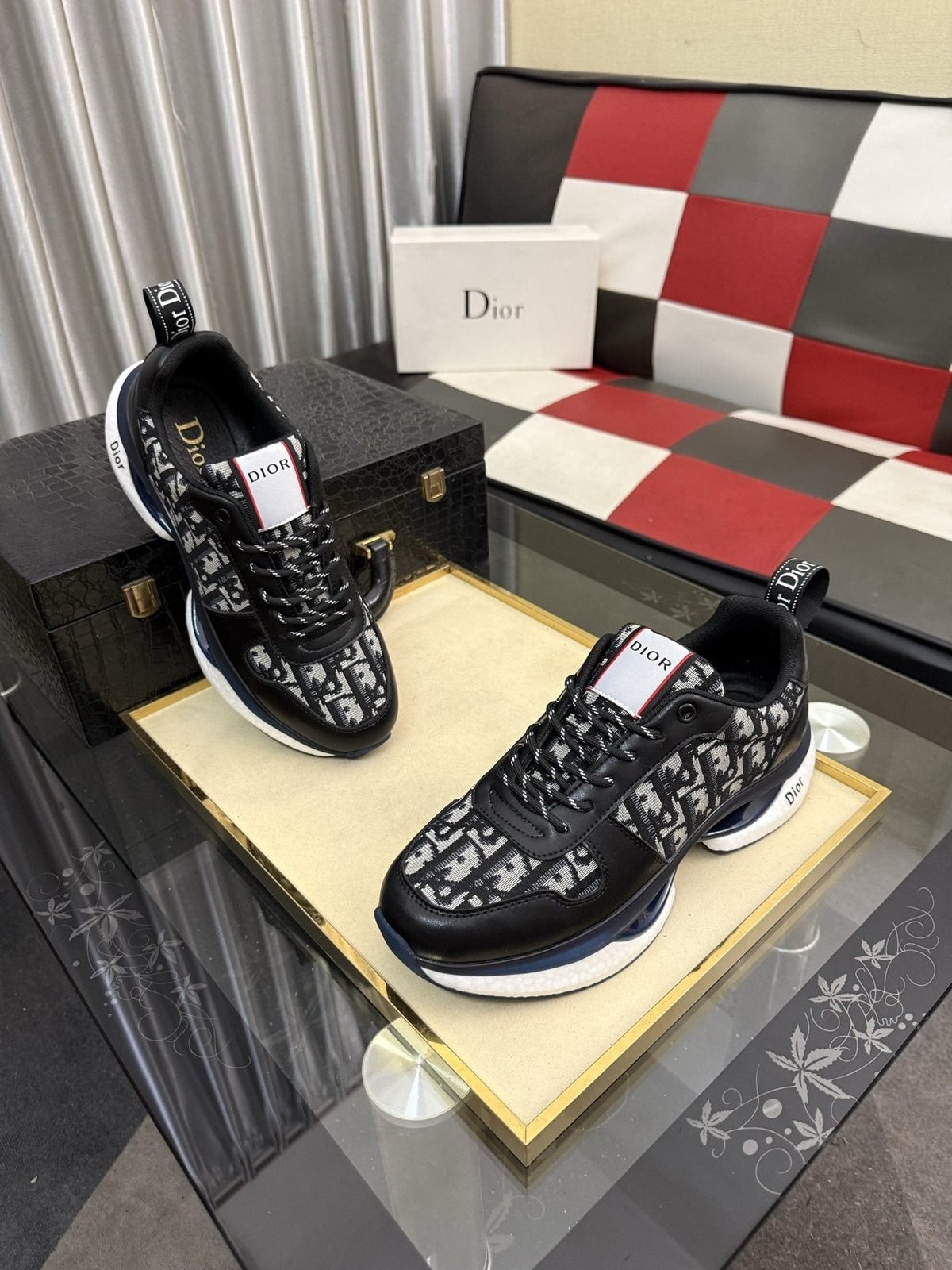 Dior Patterned Panel Sneakers