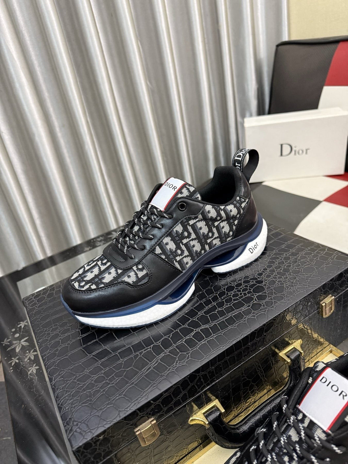 Dior Patterned Panel Sneakers