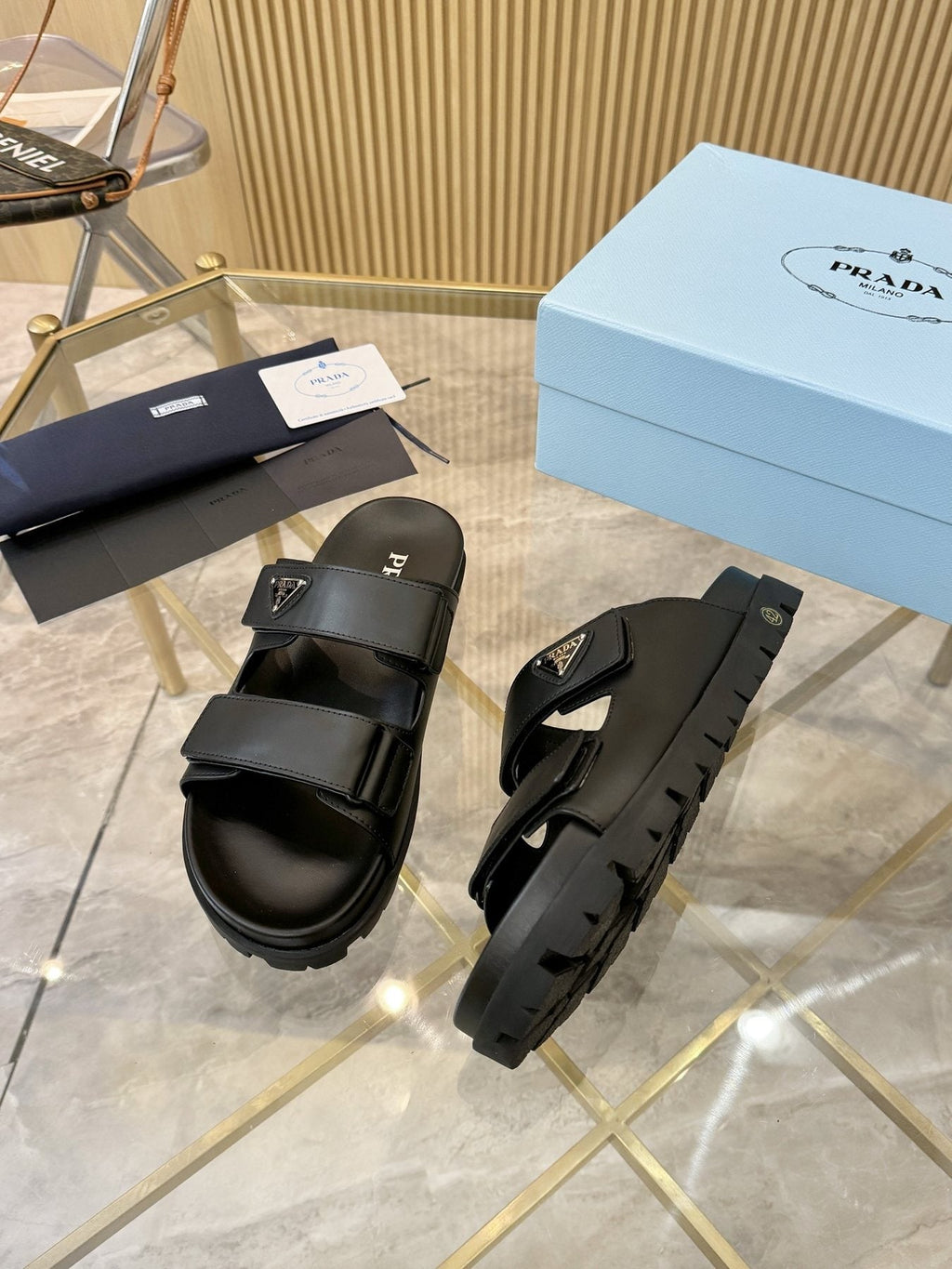 Prada Lug Sole Platform Sandals