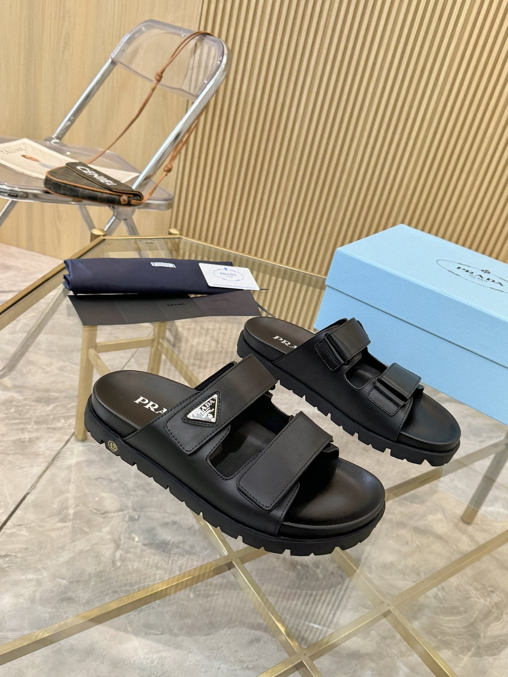 Prada Lug Sole Platform Sandals