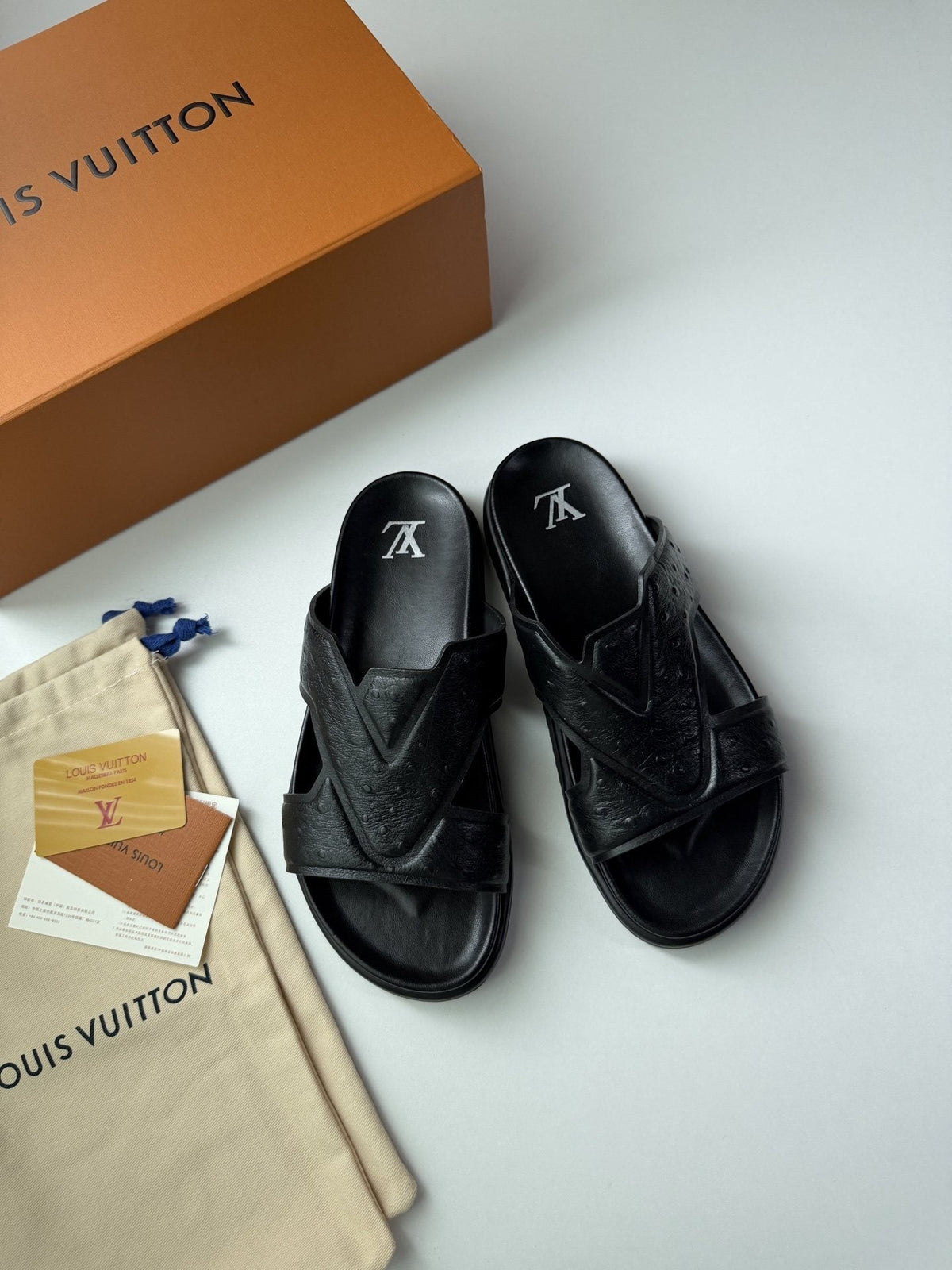 Louis Vuitton Portofino Slide Sandals - Black