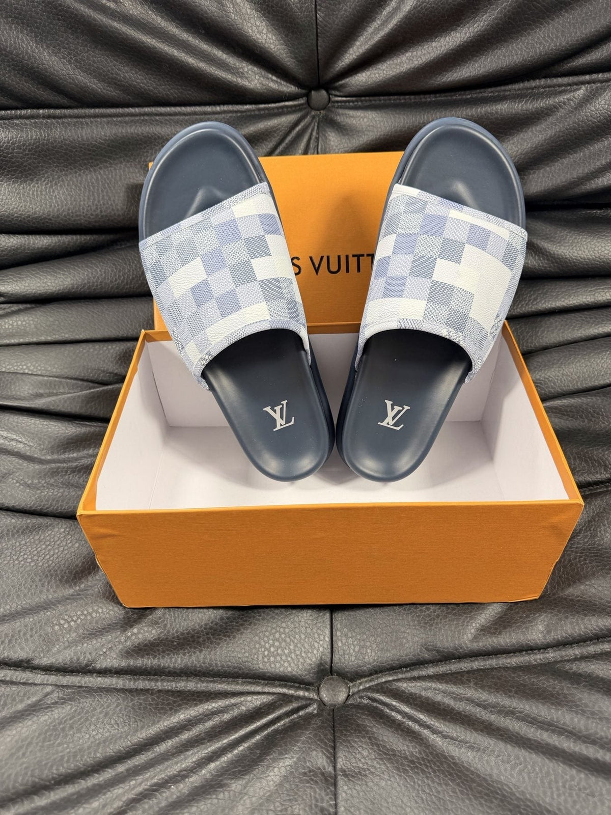 Louis Vuitton Checkered Slide Sandals