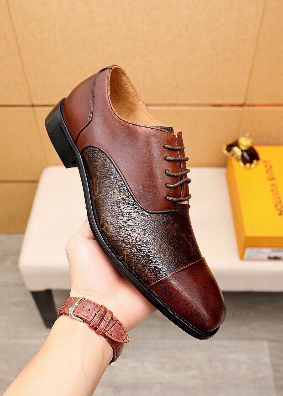 Louis Vuitton Men's Monogram Lace-Up Dress Shoes