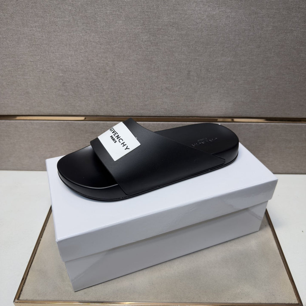 Givenchy Wordmark Patch Slide Sandals