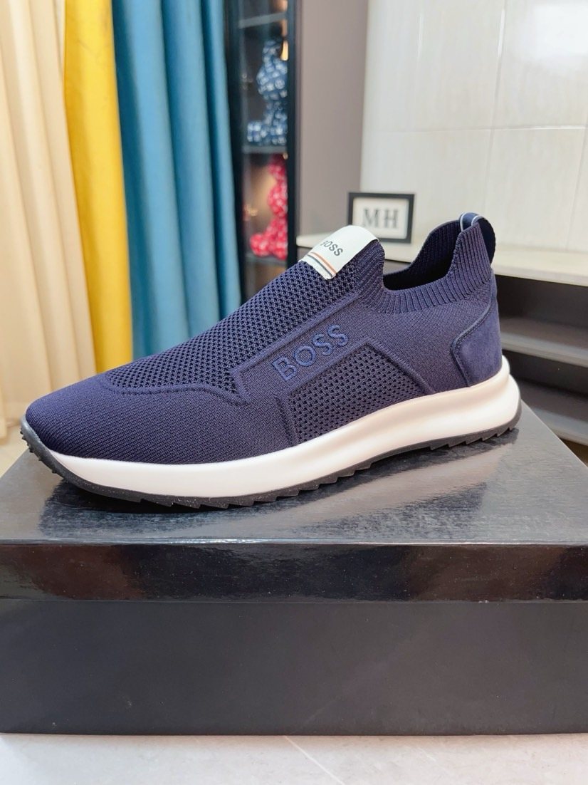 BOSS Knit-Look Slip-On Sneakers