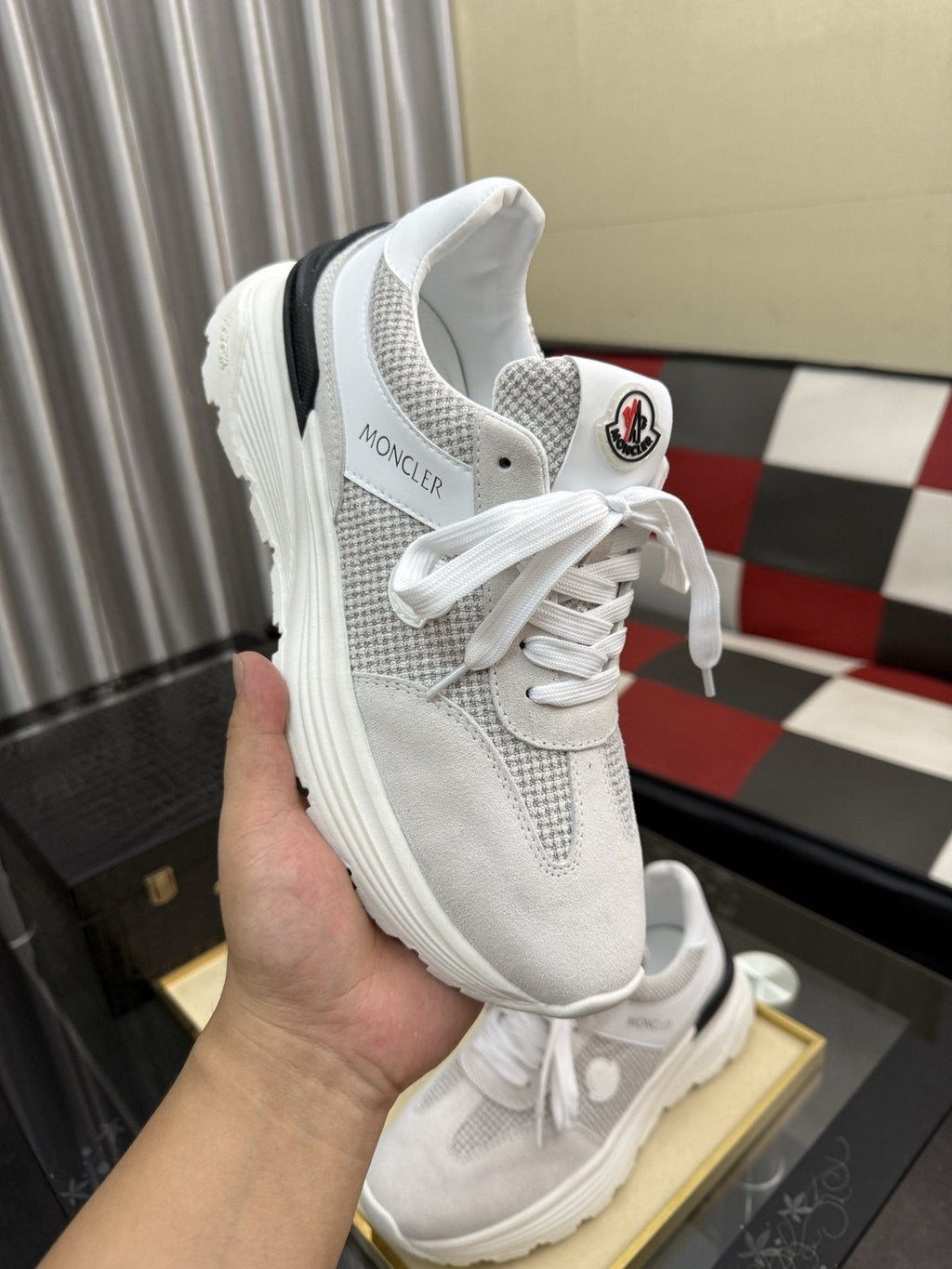 Moncler Men's Mesh Panel Sneakers - Padded Collar