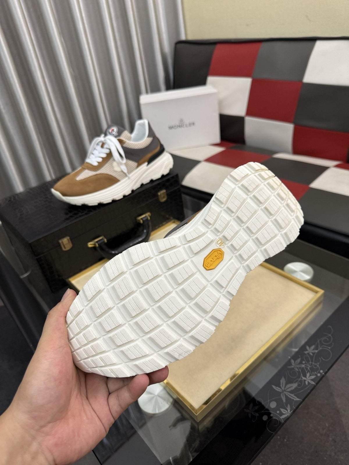 Moncler Men's Mesh Panel Sneakers - Padded Collar