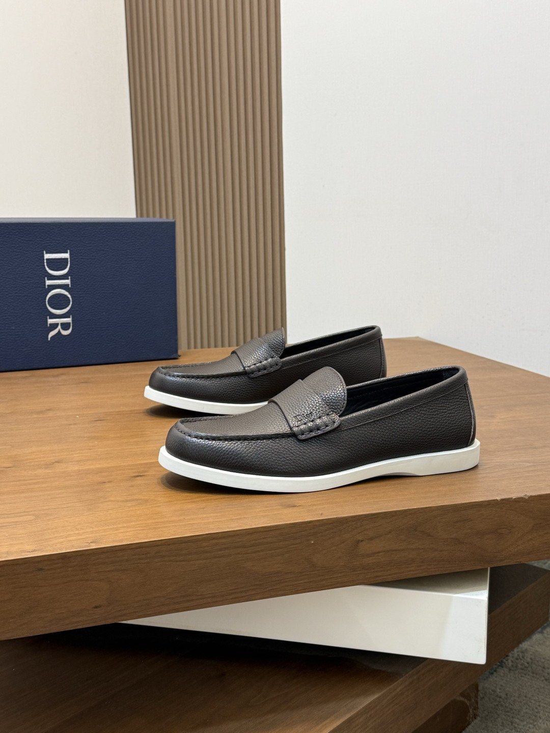 Dior Textured Leather Slip-On Shoes