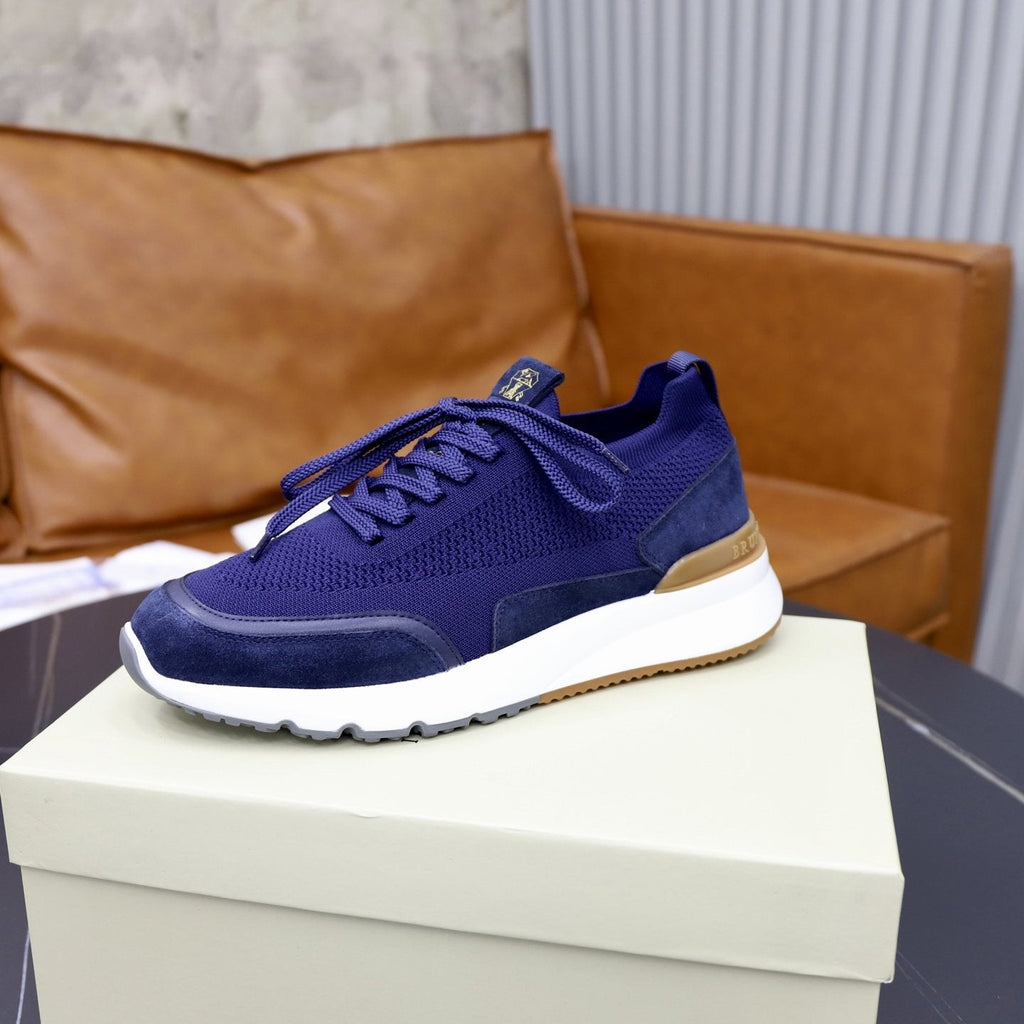 Brunello Cucinelli Knit Low-Top Sneakers - Heel Pull Tab