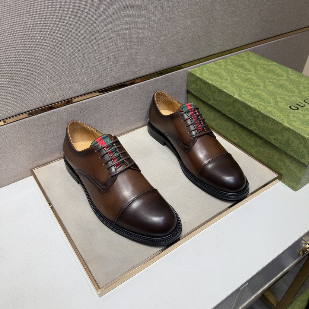 Gucci Men's Stripe-Accent Lace-Up Dress Shoes