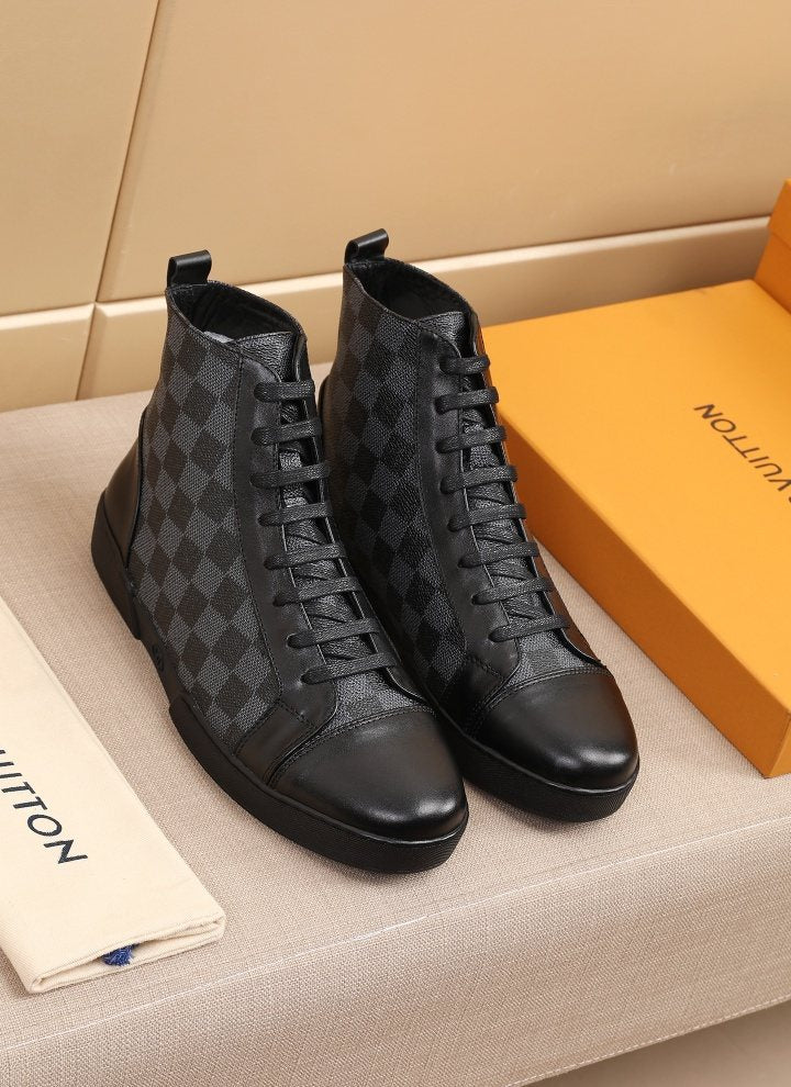 Louis Vuitton Checkerboard High-Top Boots