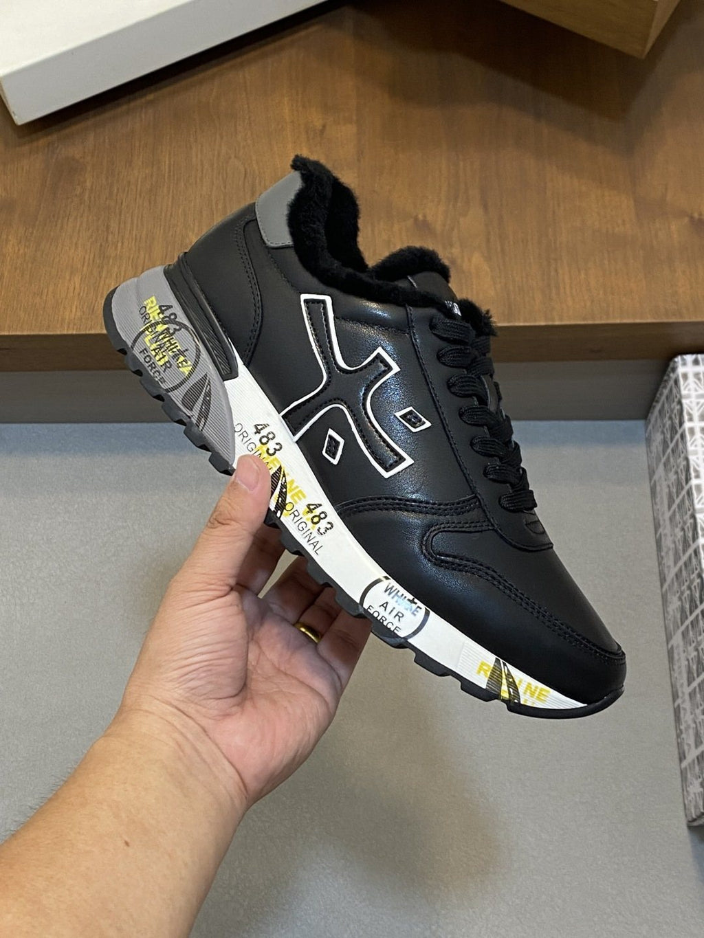 Premiata Graphic Side Lace-Up Sneakers