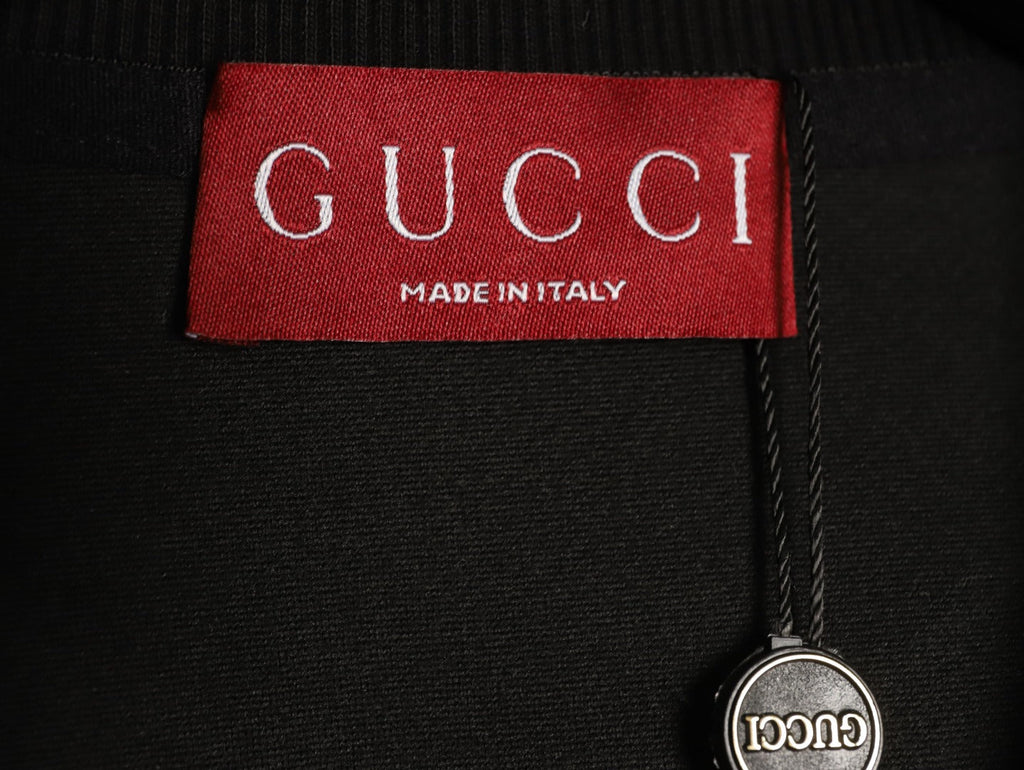 Gucci Monogram-Style Pocket-Patch Crewneck Sweatshirt - Black